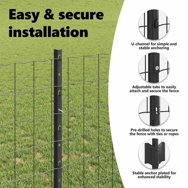 Euro-Zaun mit Pfosten 10 x 1 m PVC-beschichteter Stahl Grau