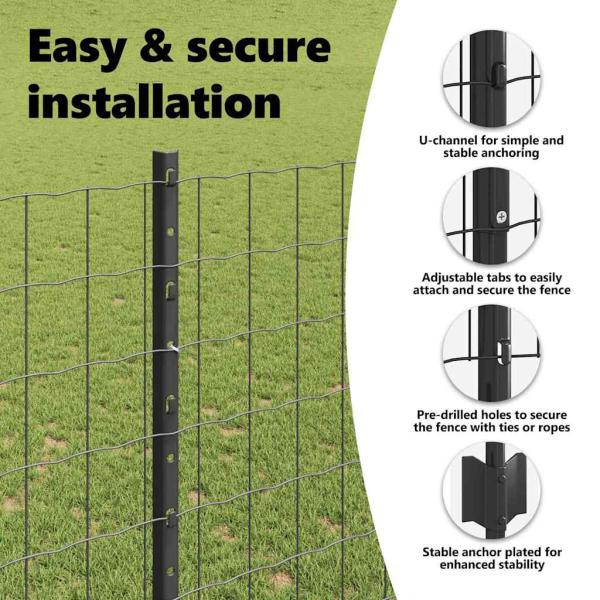 Gartenzaun-Rollensatz Set mit 2 Grau Metall 10 x 1,4 m