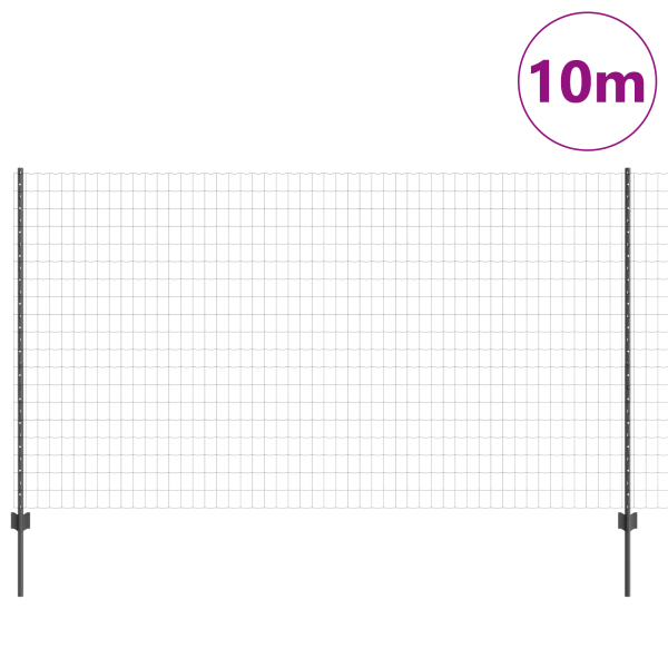 Gartenzaun-Rollensatz Set mit 2 Grau Metall 10 x 1,4 m