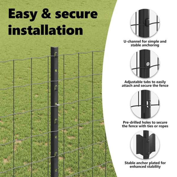 Graues Eurozaun-Set 2er-Pack Grau Metall mit PVC-Beschichtung