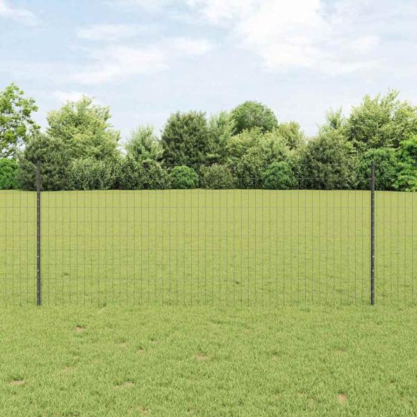 ARDEBO.de - Euro-Zaun Set Set aus 2 Grau Kunststoffbeschichtetes Metall