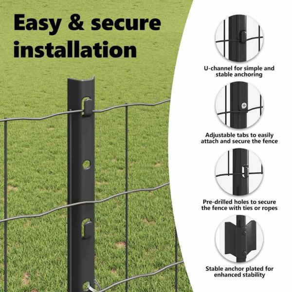 Metall Eurozaun Set aus 2 Grau Metall 25 x 1,2 m Langlebig