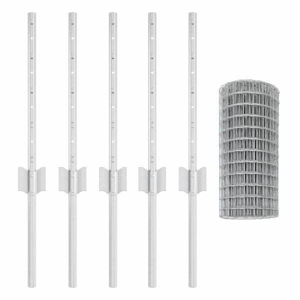 Euro Zaun Set Set von 2 Feuerverzinkter Stahl 10 x 0,4 Meter