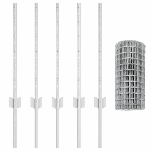 Euro-Zaunset Set von 2 Verzinkter Stahl 10 x 0,6 m Robust