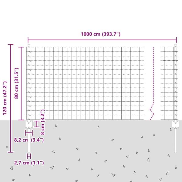 Euro Zaunset Set aus 2 Verzinkter Stahl Groß Langlebig