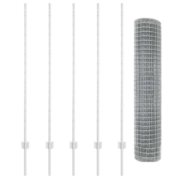 Gartenzaun-Set 2er Set Verzinkter Stahl Groß Langlebig