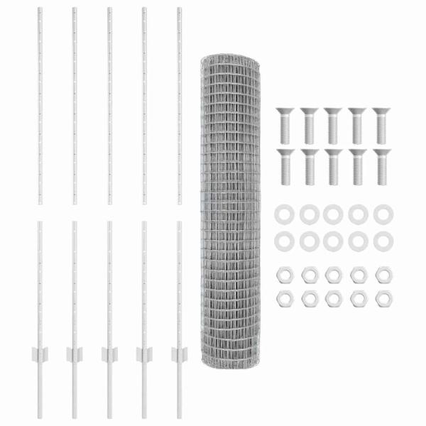 Gartenzaun-Set 2er Set Verzinkter Stahl Groß Langlebig
