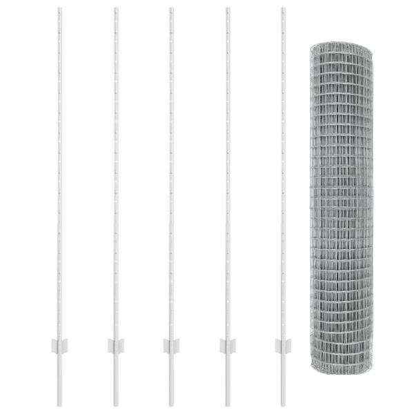 Gartenzaun Set Set aus 2 Verzinkter Stahl 10 x 1,5 m Langlebig
