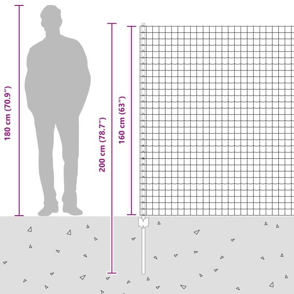 Euro-Zaunset Set aus 2 Verzinkter Stahl 10 m Langlebig