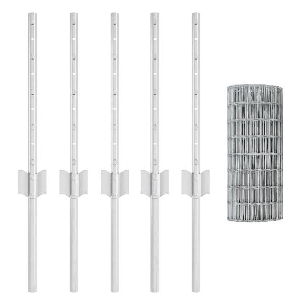 Set für Gartenzaun 2er Set Verzinkter Stahl 10 Meter lang