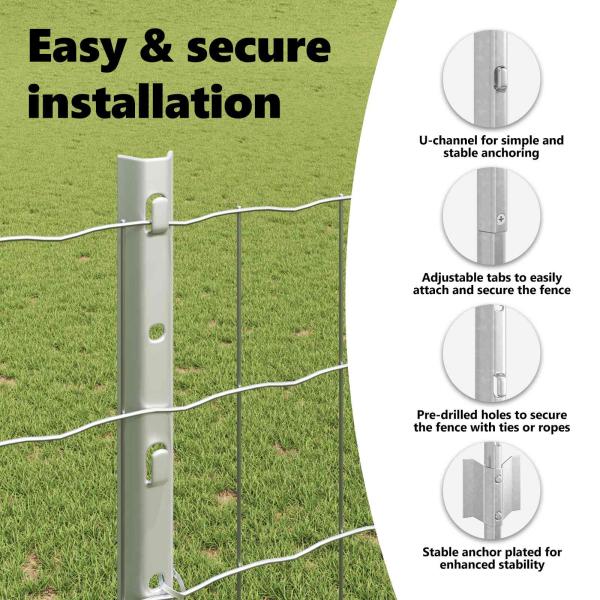 Gartenzaunrollen Set 2er Set Verzinkter Stahl 10 x 1,2 m