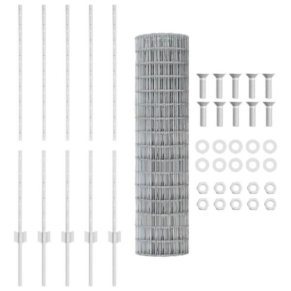 Gartenzaunrollen Set 2er Set Verzinkter Stahl 10 x 1,2 m