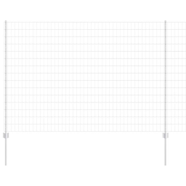 Eurozaun mit Pfosten 10 x 1,6 m Verzinkter Stahl Silber Netz