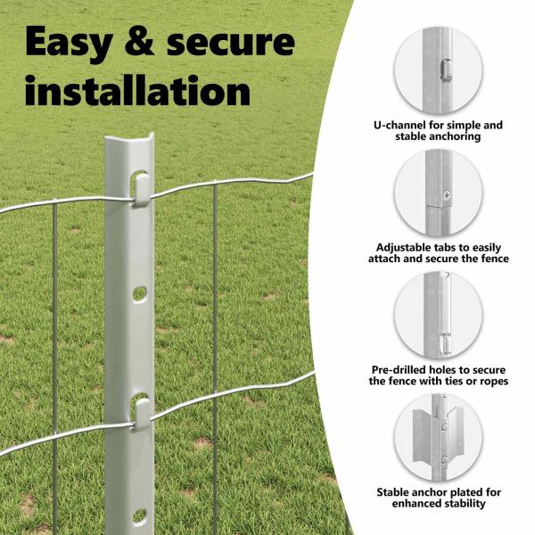 Gartenzaun-Roll-Set 2er Set Verzinkter Stahl 10 x 1,2 Meter