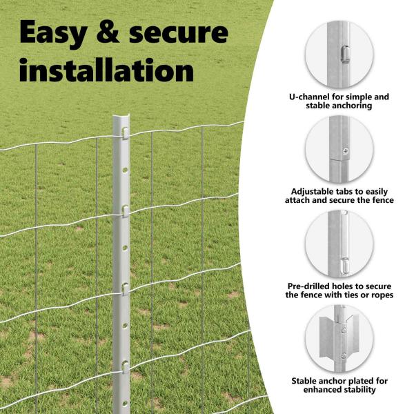 Gartenzaunrollen-Set Set aus 2 Verzinkter Stahl 10 x 1,5 m Robust