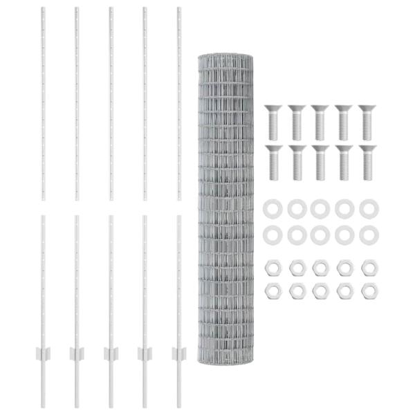 Gartenzaun Set Set aus 2 Verzinkter Stahl 10 x 1,6 m Langlebig