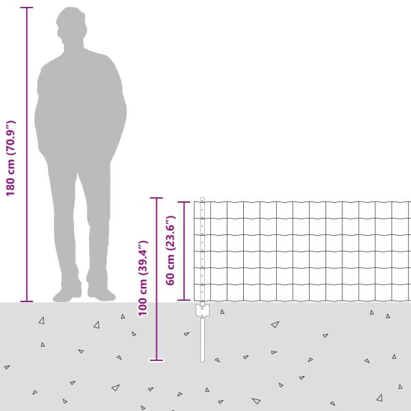 Euro Zaun Set Set aus 2 Feuerverzinkter Stahl 10 Meter Euro Zaun