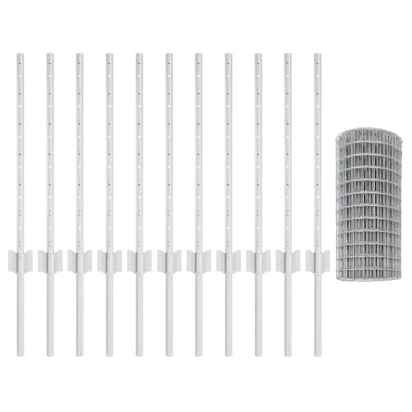 Euro-Zaun Set Set von 2 Verzinkter Stahl 25 x 0,6 m Langlebig