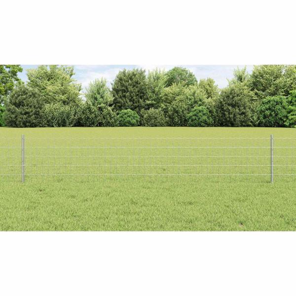 Gartenzaun Set Set aus 2 Feuerverzinktes Silber