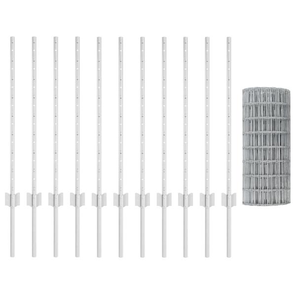 Gartenzaun Set Set aus 2 Verzinkt Verzinkter Stahl 25 x 0,8 m