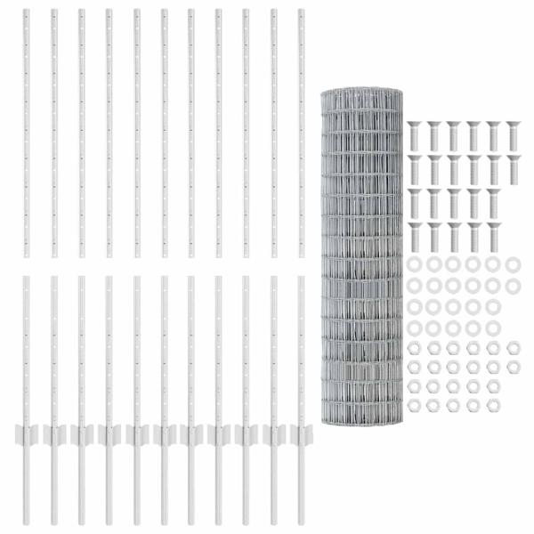 Euro Zaun Set Set von 2 Warmverzinkter Stahl Groß Robust