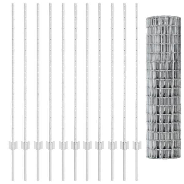 Euro Zaun Set Set von 2 Warmverzinkter Stahl Groß Robust