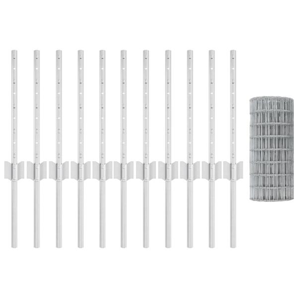 Eurozaun Set aus 2 Verzinkter Stahl 25 x 0.4 m Robust Eurozaun