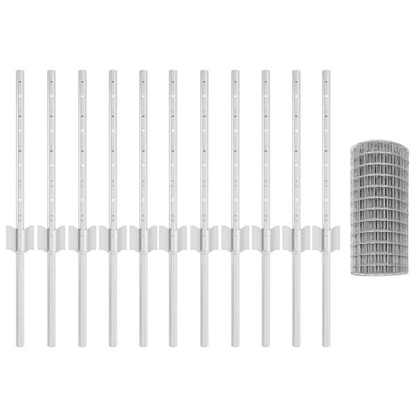 Gartenzaun Roll Set von 2 Verzinkt Verzinkter Stahl 25 Meter