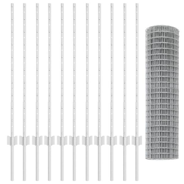 Gartenzaun Set 2er Set Verzinkter Stahl 25 x 1 m Langlebig