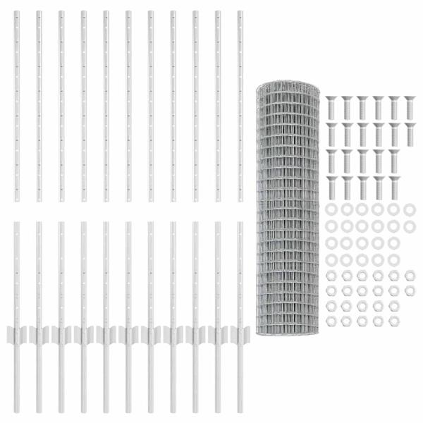 Gartenzaun Set 2er Set Verzinkter Stahl 25 x 1 m Langlebig