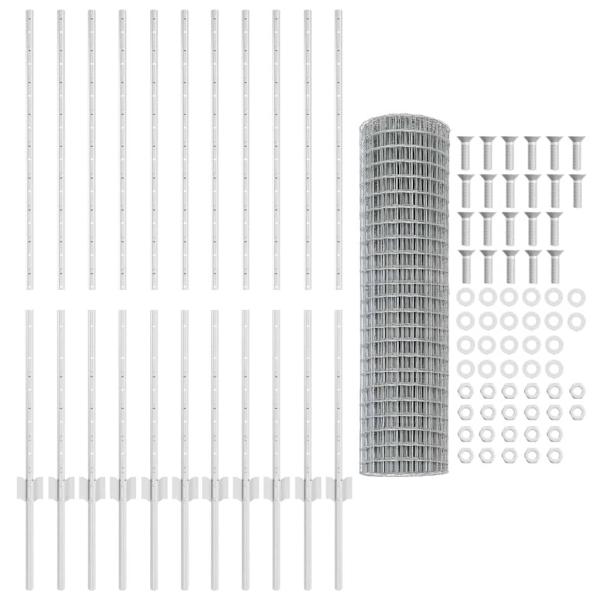 Gartenzaunset Set aus 2 Verzinkter Stahl 25 x 1,2 m Robuster