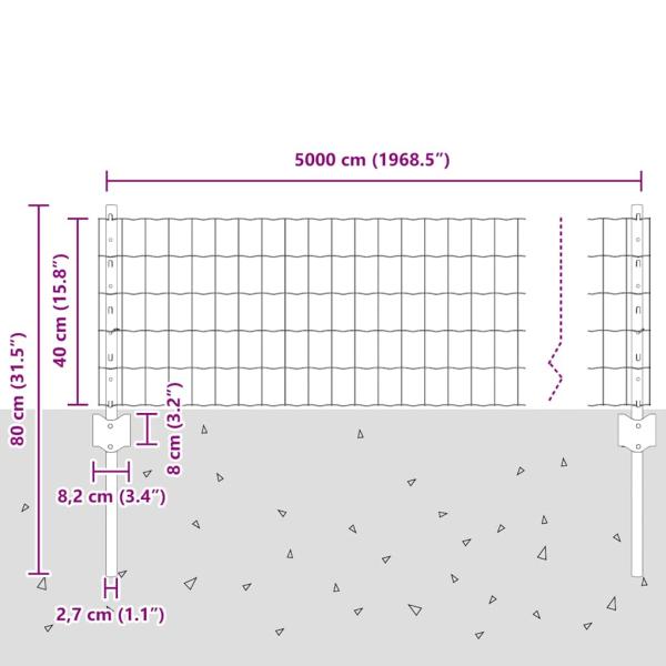 Gartenzaun Set Set mit 3 Galvanisierter Stahl Mittel Erweiterbar