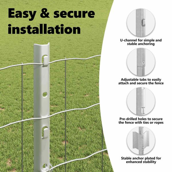 Gartenzaun Set Set aus 2 Verzinkter Stahl 10 x 1,2 m Langlebig