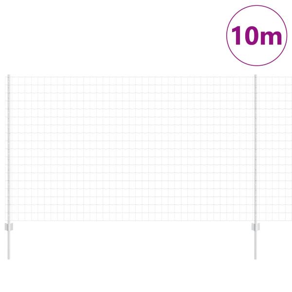 Gartenzaun-Set Set von 2 Verzinkter Stahl 10 x 1,4 m Gartenzaun
