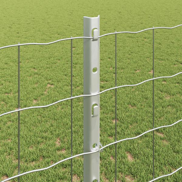 Gartenzaun Set Set aus 2 Verzinktes Grau Verzinkter Stahl