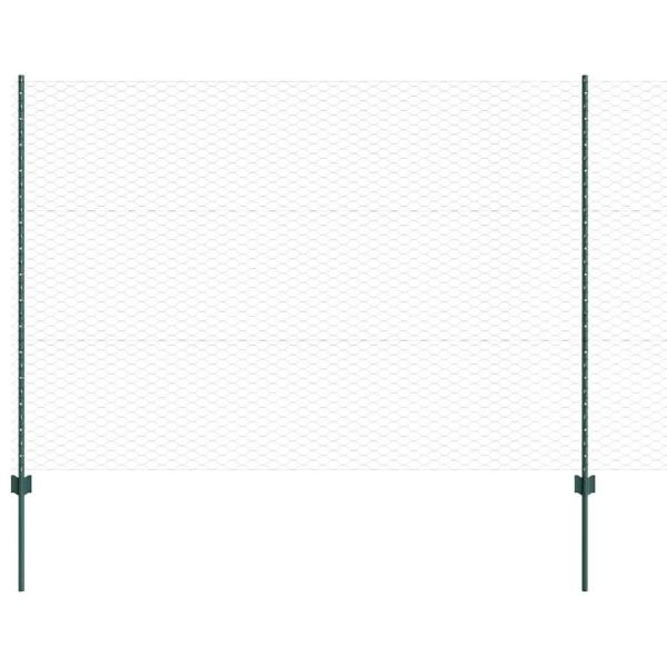 Gartenzaun-Set Set aus 2 Grün Metall, Kunststoff 25 x 1,5 m