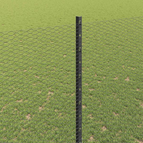 Gartenzaun-Set Set aus 2 Grau Stahl 1,5 m breit, 25 m lang