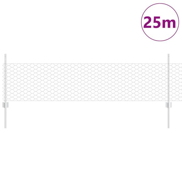 Gartenzaunset Set mit 2 Feuerverzinkter Stahl 25 x 0,5 m