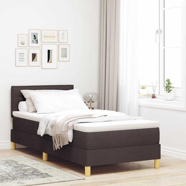ARDEBO.de - Boxspringbett mit Matratze Dunkelbraun 100x200 cm Stoff