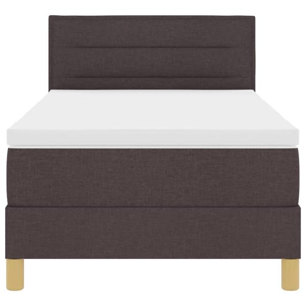 Boxspringbett mit Matratze Dunkelbraun 100x200 cm Stoff