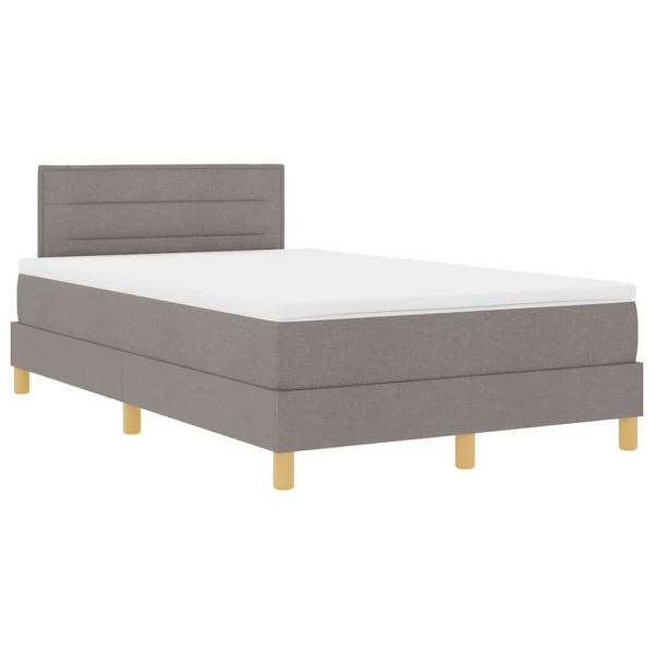 ARDEBO.de - Boxspringbett mit Matratze Taupe 120x200 cm Stoff