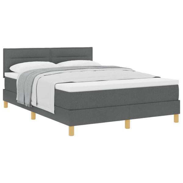 ARDEBO.de - Boxspringbett mit Matratze Dunkelgrau 160x200 cm Stoff