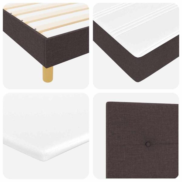 Boxspringbett mit Matratze Dunkelbraun 90x200 cm Stoff