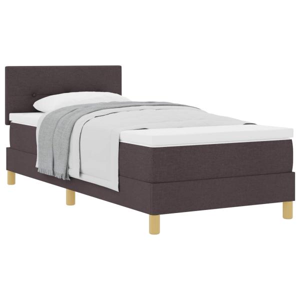 Boxspringbett mit Kissen Dunkelbraun 90 x 200 cm Stoff