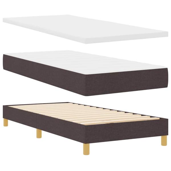 Boxspringbett mit Matratze Dunkelbraun 90x200 cm Stoff