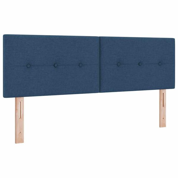 Boxspringbett mit Matratze Blau 140x190 cm Stoff