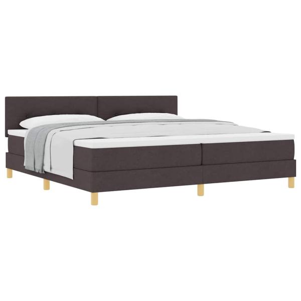 Boxspringbett mit Matratze Dunkelbraun 200x200 cm Stoff