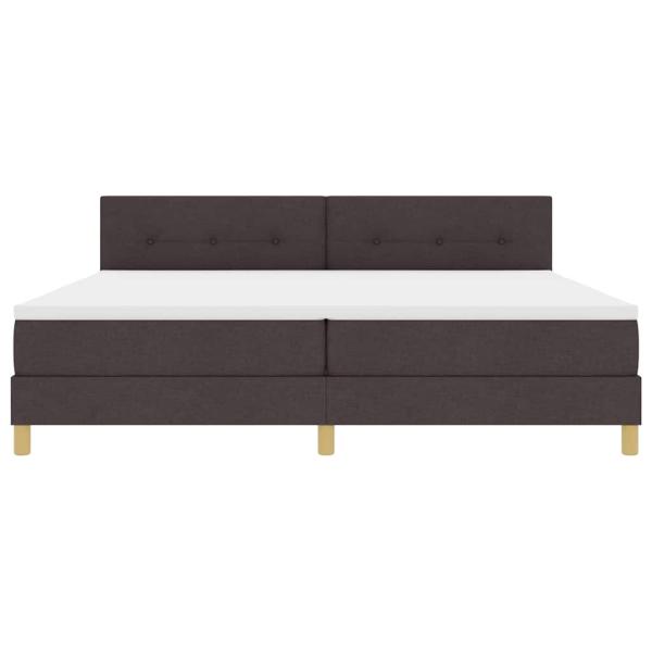Boxspringbett mit Matratze Dunkelbraun 200x200 cm Stoff