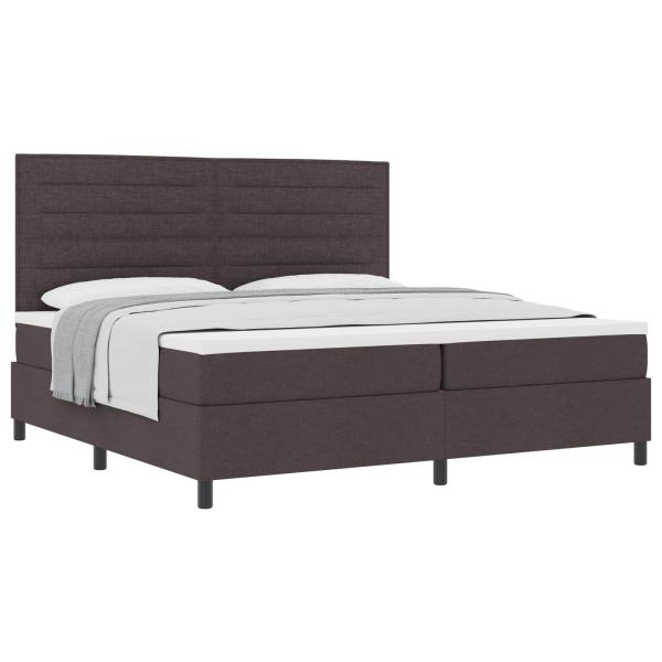 Boxspringbett mit Matratze Dunkelbraun 200x200 cm Stoff