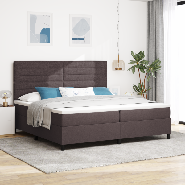 Boxspringbett mit Matratze Dunkelbraun 200x200 cm Stoff